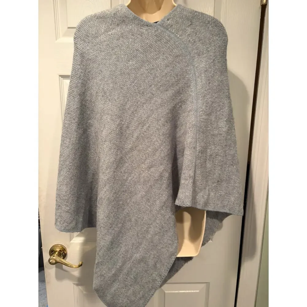 Fratelli‎ Talli Firenze Italy Alpaca Blend Poncho Shawl Gray One Size Soft Knit